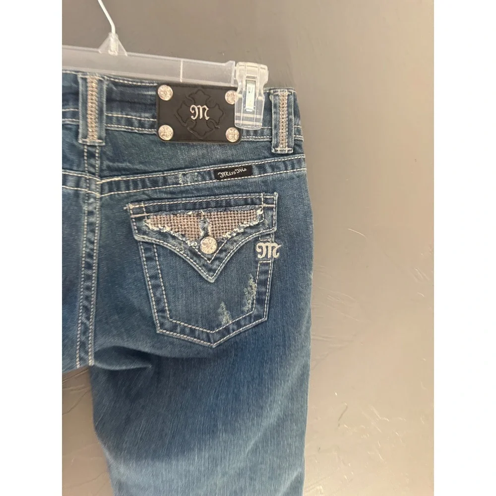 Miss Me Y2k Blue Embellished Bermuda Shorts Medium Wash JP5001CR Size 29